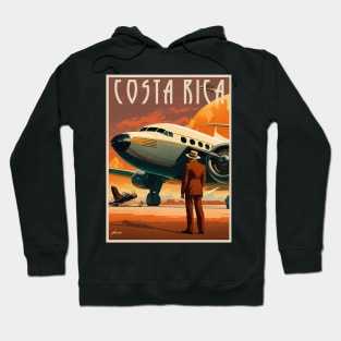 Costa Rica Plane Vintage Travel Art Poster Hoodie